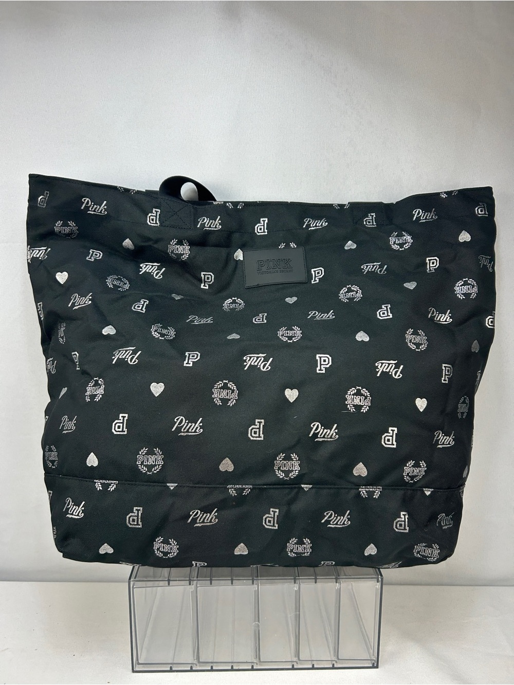 PINK Victoria's Secret Black Logo Print Tote